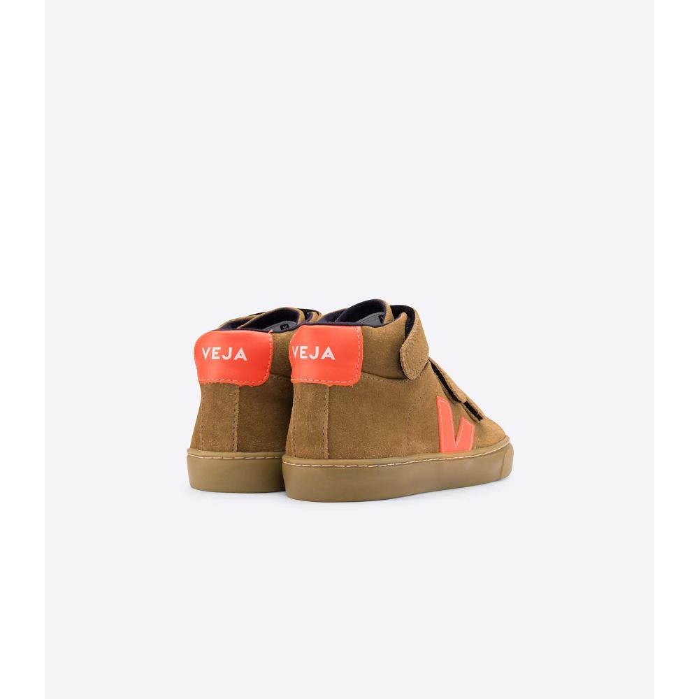 Veja ESPLAR MID SUEDE Kids' High Tops Brown | NZ 679PJJ